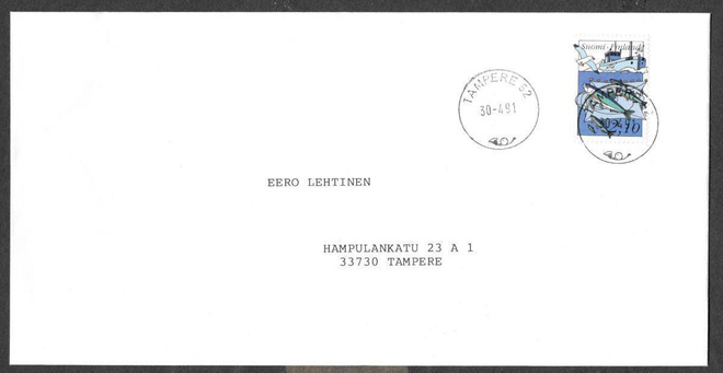 Postilähetys - Kalastus (LAPE 1136) Tampere 52 30.4.1991