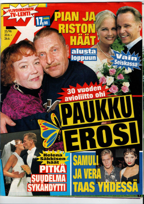 7-Päivää n:o 25 1996 Paukku erosi. Miss Suomi. Pia & Risto.