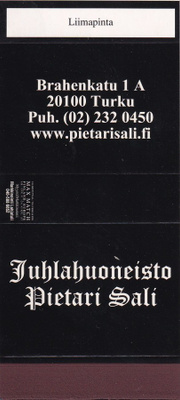 Turku, Pietari Sali , tulitikkuaski ,aihio  ,   b431