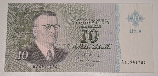 10 Markkaa 1963 Litt. A AZ6941786