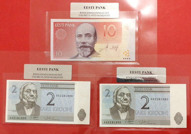 Eesti Pank Special: 2 x 2 Krooni 1992 + 10 Krooni 2006