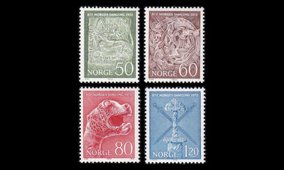 Norja 639-42 ** Norjan yhdistämisestä 1100v sarja (1972)
