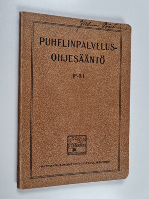 Puhelinpalvelusohjesääntö (P. O.) : kirkkaat johdot