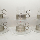 Timo Sarpaneva Tsaikka lasit 6 kpl aluslautasilla, Iittala - pikkukuva 1