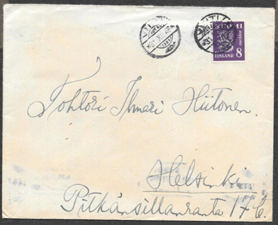 Postilähetys - Yl.m. 8mk (LAPE 312) Vihti 31.12.1946