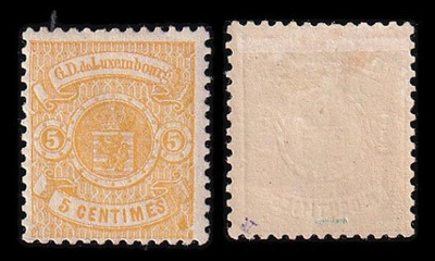Luxemburg 30c * Vaakuna 5 C (13) sitruunankeltainen (1875)