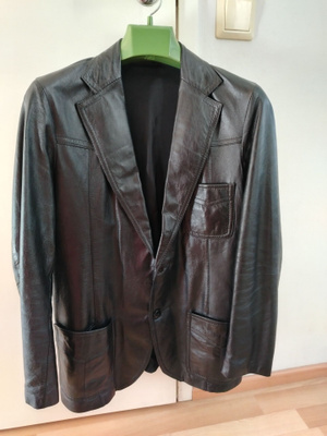 Miesten vintage nahkatakki/-bleiseri