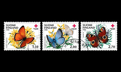 1107-9 o Punainen Risti perhosia (1990)