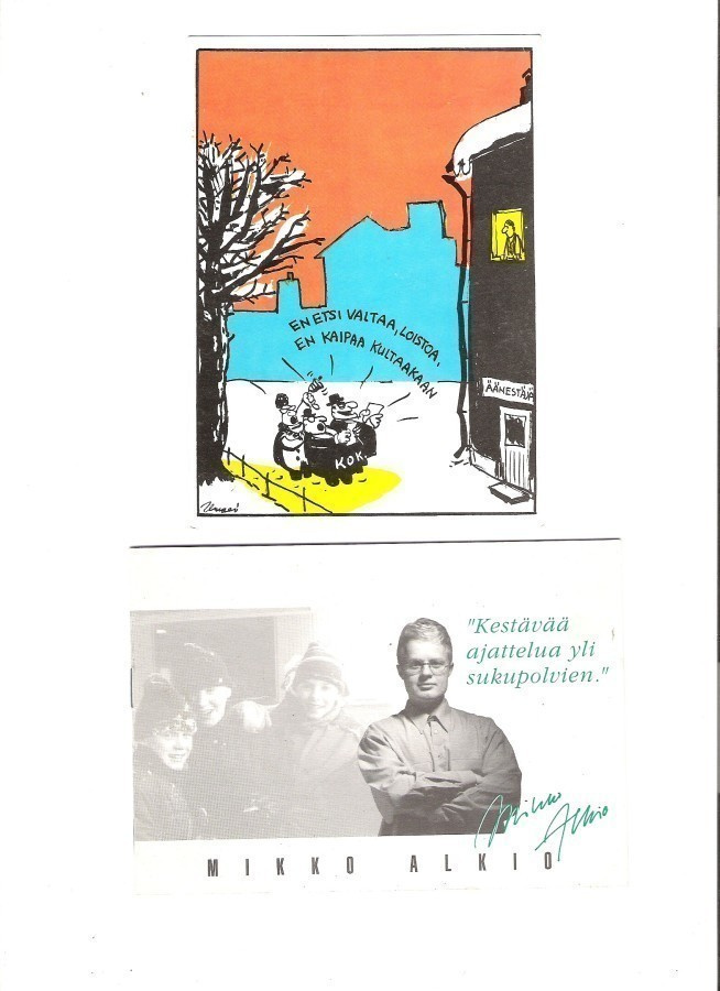 Vaali, mainoskortit, 5 kpl. + mainosesite.