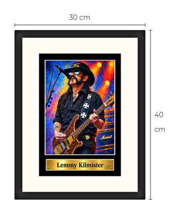 Uusi Lemmy Motörhead art print kehystetty 30 cm x 40 cm