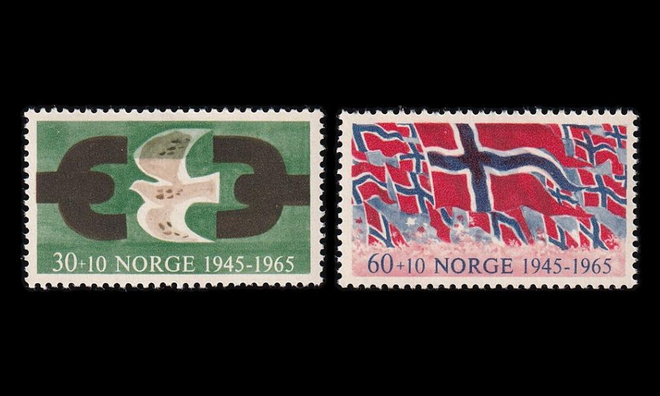 Norja 528-9 ** 20v Norjan vapautuksesta (1965)
