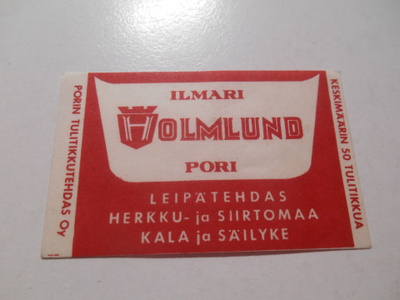 TT Etiketti Ilmari Holmlund Pori