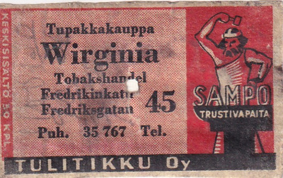 Helsinki, Tupakkakauppa Virginia,  Sampo    5/16