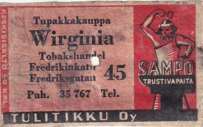 Helsinki, Tupakkakauppa Virginia,  Sampo    5/16