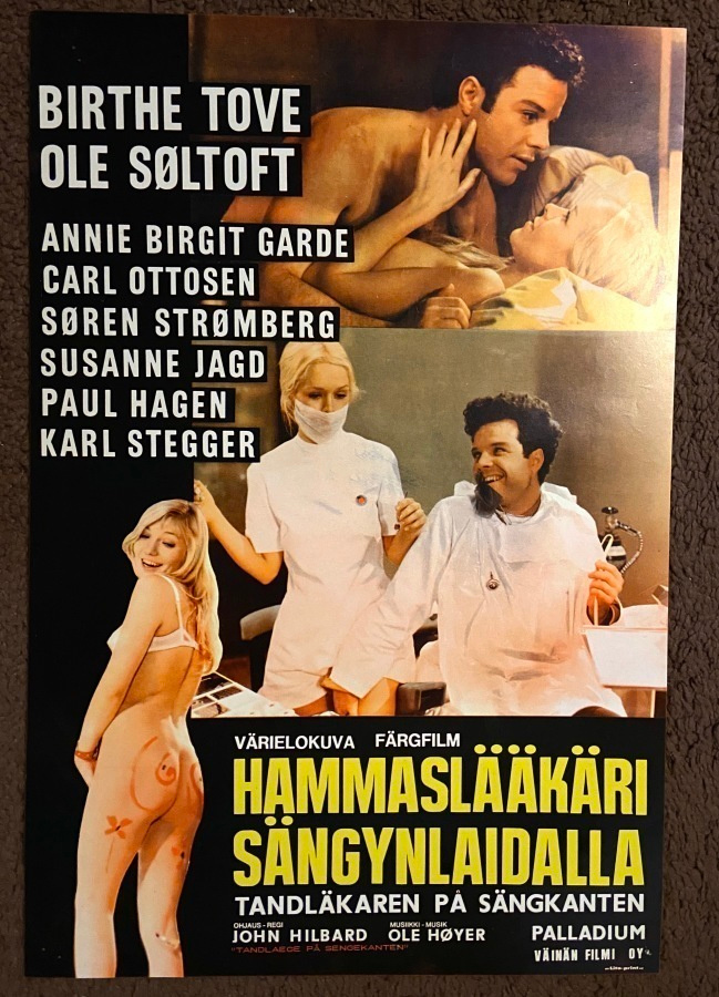 Vanha elokuvajuliste: Hammaslääkäri sängynlaidalla