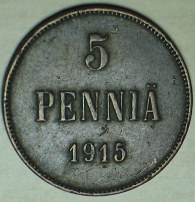 1915 SUOMI 5 PENNIÄ