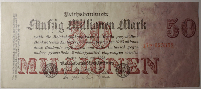 Saksa 50 Millionen Mark 1923