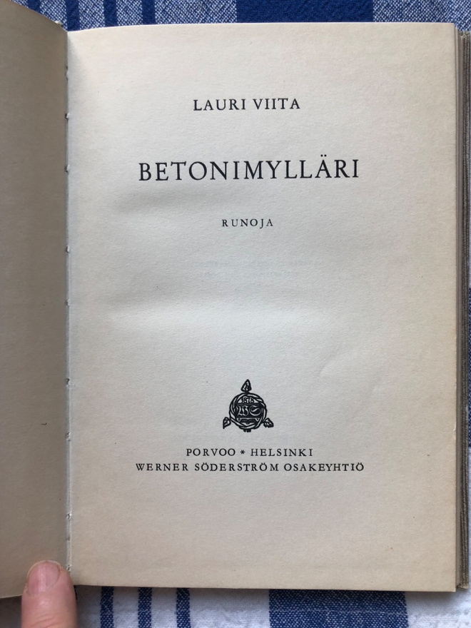 Lauri Viita: Betonimylläri. 1947. 1.p.