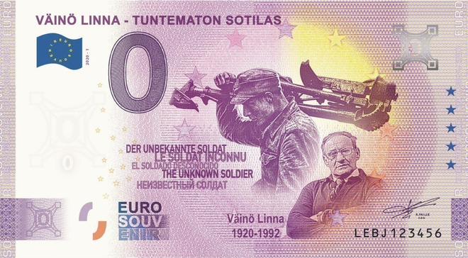 *0-EURO*2020*VÄINÖ LINNA*TUNTEMATON SOTILAS*AITO EUROSETELI*