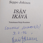 Seppo Jokinen : Isän ikävä (signeerattu, tekijän omiste) - pikkukuva 3