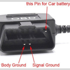 USB A -pistoke auton OBD2-liittimestä on/off-kytkimellä - pikkukuva 4