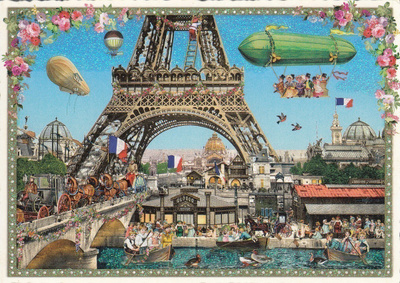 Eiffel, ilmalaiva, Pariisi (Tausendschön-kortti)