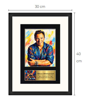 Uusi Bruce Springsteen art print kehystetty 30 cm x 40 cm