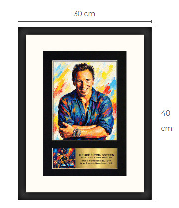 Uusi Bruce Springsteen art print kehystetty 30 cm x 40 cm