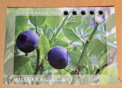 Martat-kortti, Mustikka vuoden marja, kulkenut 2007