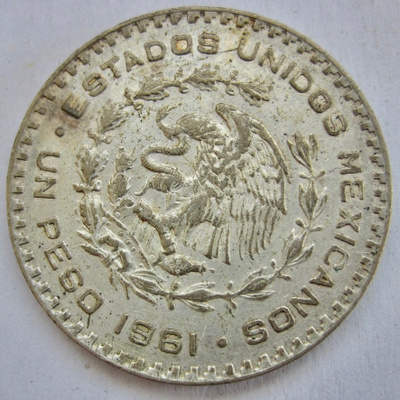 Meksiko 1 peso 1961 Hopeaa