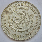 Meksiko 1 peso 1961 Hopeaa - pikkukuva 1