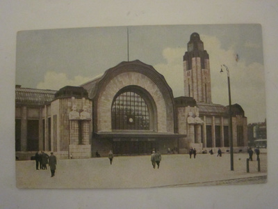 VANHA Postikortti Helsinki Rautatieasema 1900-luku