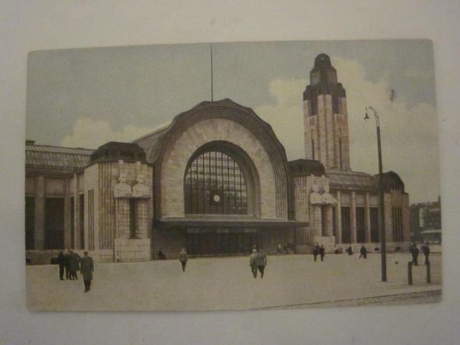 VANHA Postikortti Helsinki Rautatieasema 1900-luku