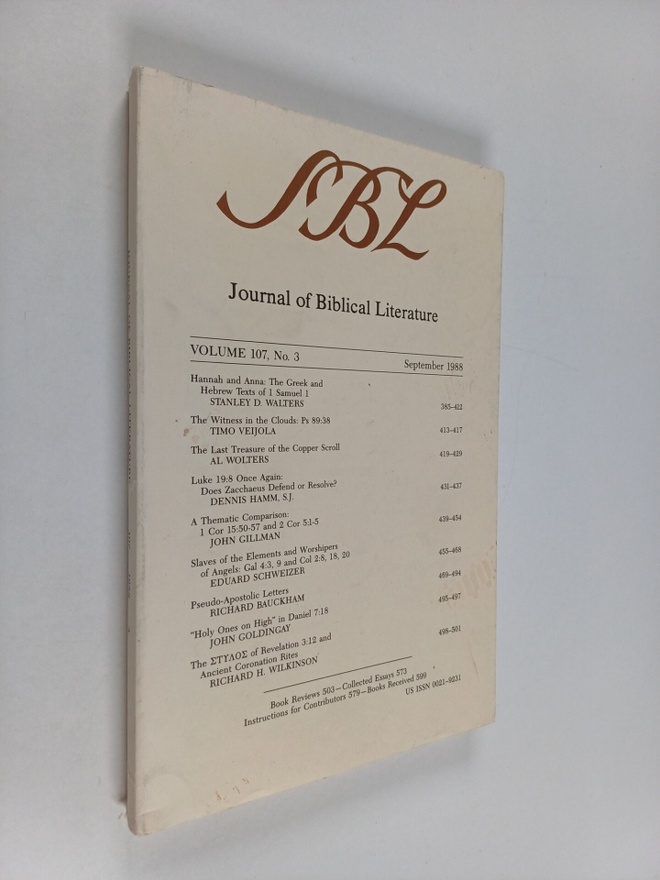 Journal of biblical literature vol. 107, No. 3