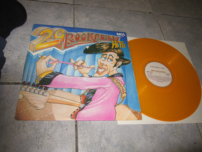 VARIOUS - 20 Rockabilly Hits LP ORANGE VINYL FIN 1979