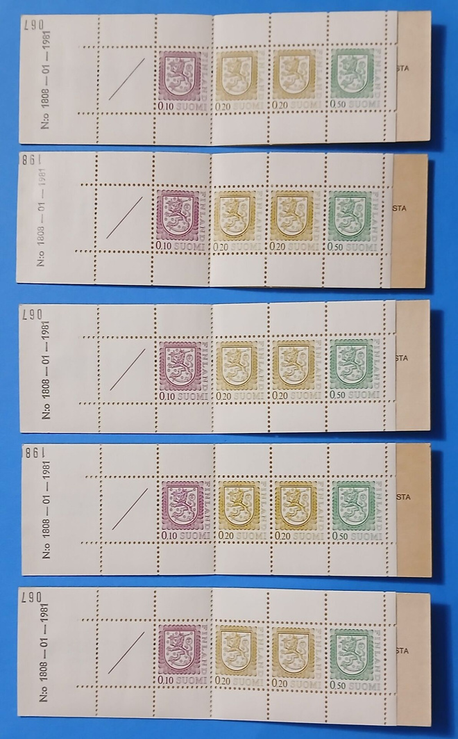 AV 9 1808-01-1981, vihkoja 5 kpl joissa  tl1 **.