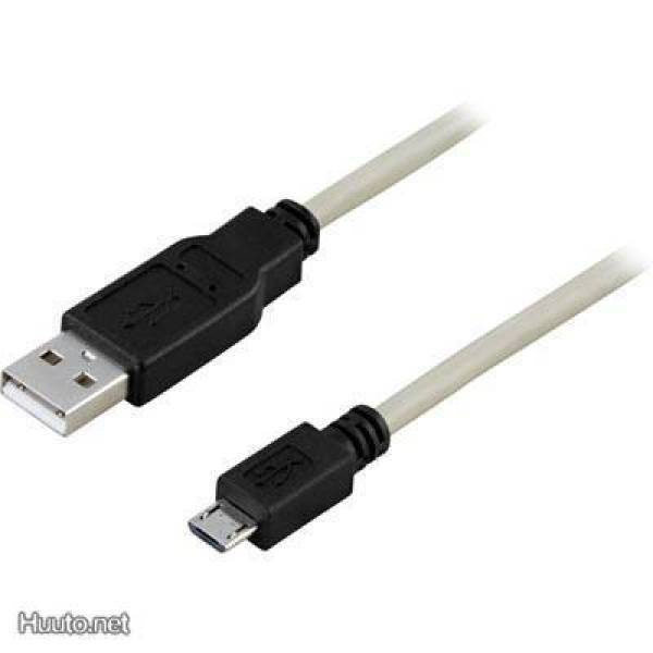 Deltaco USB 2.0 kaapeli A uros - Micro B uros, 0.5m *UUSI*