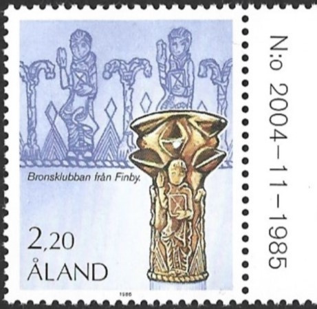Ål 1986 Hist. sarja 2,20 mk välilöpari numero / ** LaPe 017