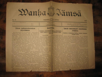 Sanomalehti  Wanha Jämsä  9.3.1928