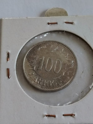 100 markkaa 1956, hopea