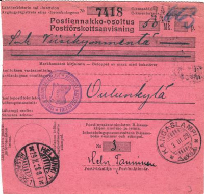 POSTIENNAKKO-OSOITUS KANGASLAMPI-OULUNKYLÄ,HELSINKI