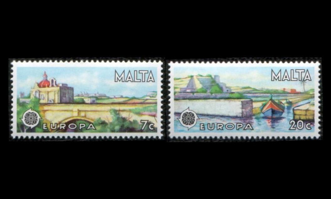 Malta 554-5 ** Europa maisemia (1977)