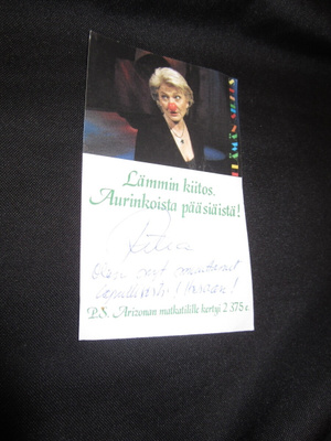RITVA OKSANEN ELÄMÄN SIRKUS KORTTI + RITVAN NIMMARI