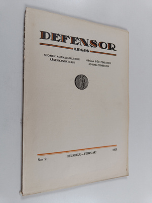 Defensor legis No 2/1925 : Suomen asianajajaliiton äänenk...