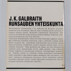 John Kenneth Galbraith : Runsauden yhteiskunta - pikkukuva 2
