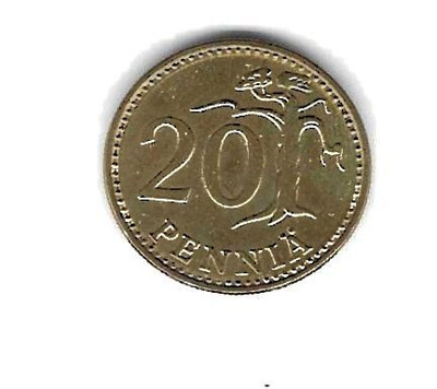 1989 20 PENNIÄ KOLIKKO KÄYTETTY