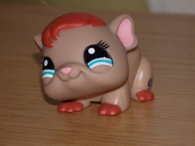 LITTLEST PET SHOP puna-ruskea kookas MARSU #1193