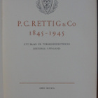 Eric Bahne: P. C. Rettig & Co 1845 - 1945. Åbo 1950. 303 s. - pikkukuva 1