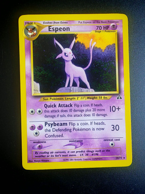 Pokemon kortti Espeon Neo Discovery rare