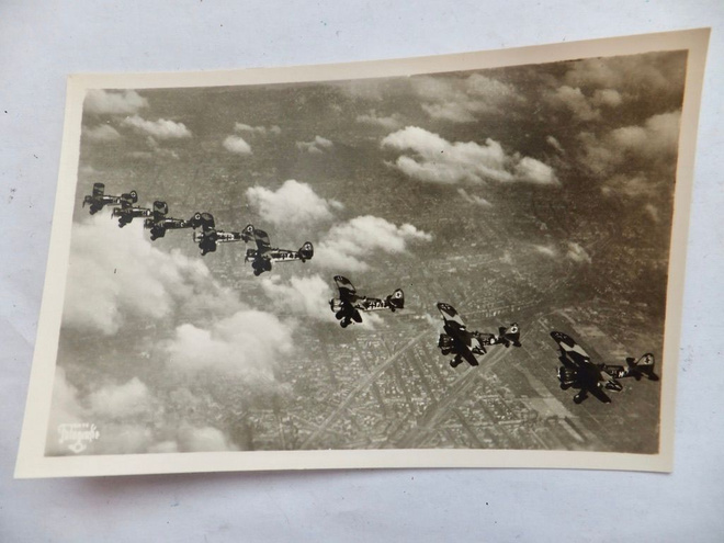 VANHA Kortti Natsi Saksa Unsere Luftwaffe Lentokone Hs 123
